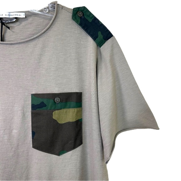 Daniele Alessandrini - NWT Men’s Short-Sleeve T-Shirt, Camo, Cotton - Tan Small - Picture 11 of 12